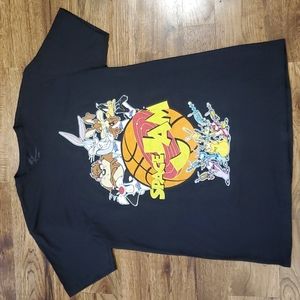 Mens Space Jam black graphic print tshirt size L